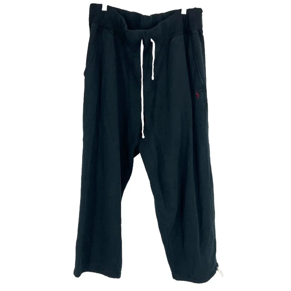 Polo Ralph Lauren Men Big 2X Sweatpants Black Straight Leg Drawstring Waist Adj